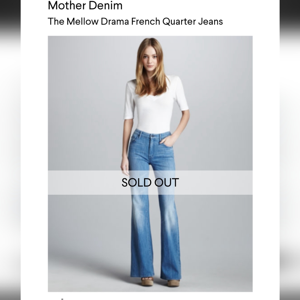 MOTHER Mello Drama French Quarter Jeans Size 27